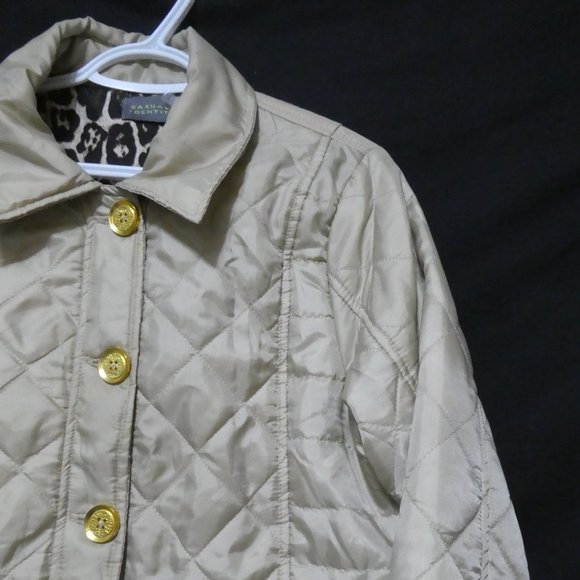 CASUAL IDENTITY | large | Camel Quilted Jacket With Gold Button-Up Front | NWOT - Picture 5 of 16
